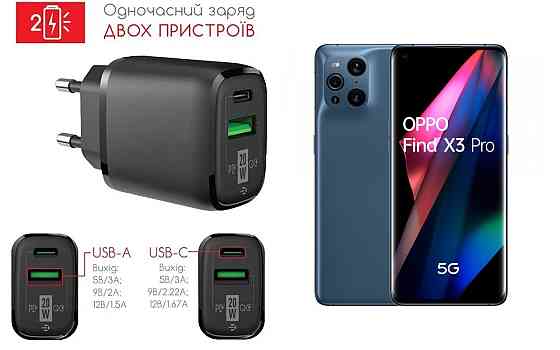 Сетевое зарядное устройство для Oppo Find X3 Pro, 20W 3A, Quick Charge 3.0 Киев