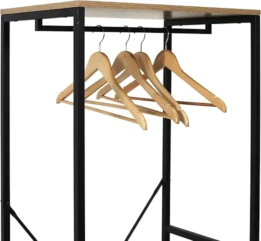 Металлическая вешалка для одежды / Стойка - рейка для одежды с полкой для обуви Коломия