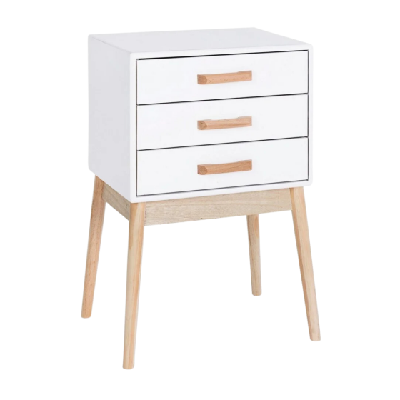 Тумба приліжкова Chomik AVESTA на три ящики у скандинавському стилі Київ