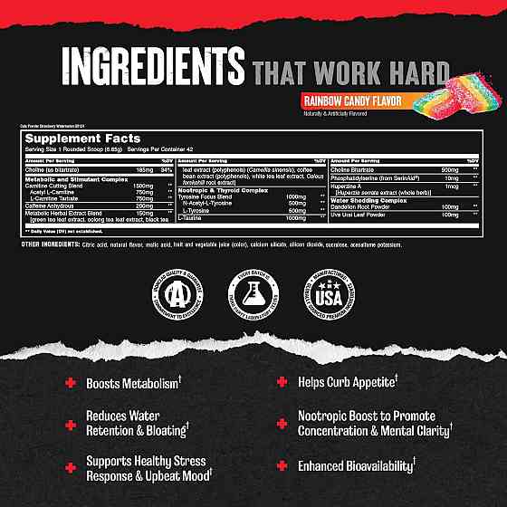 Жиросжигатель Universal Nutrition Animal Cuts Powder 280 г, Rainbow Candy Луцк