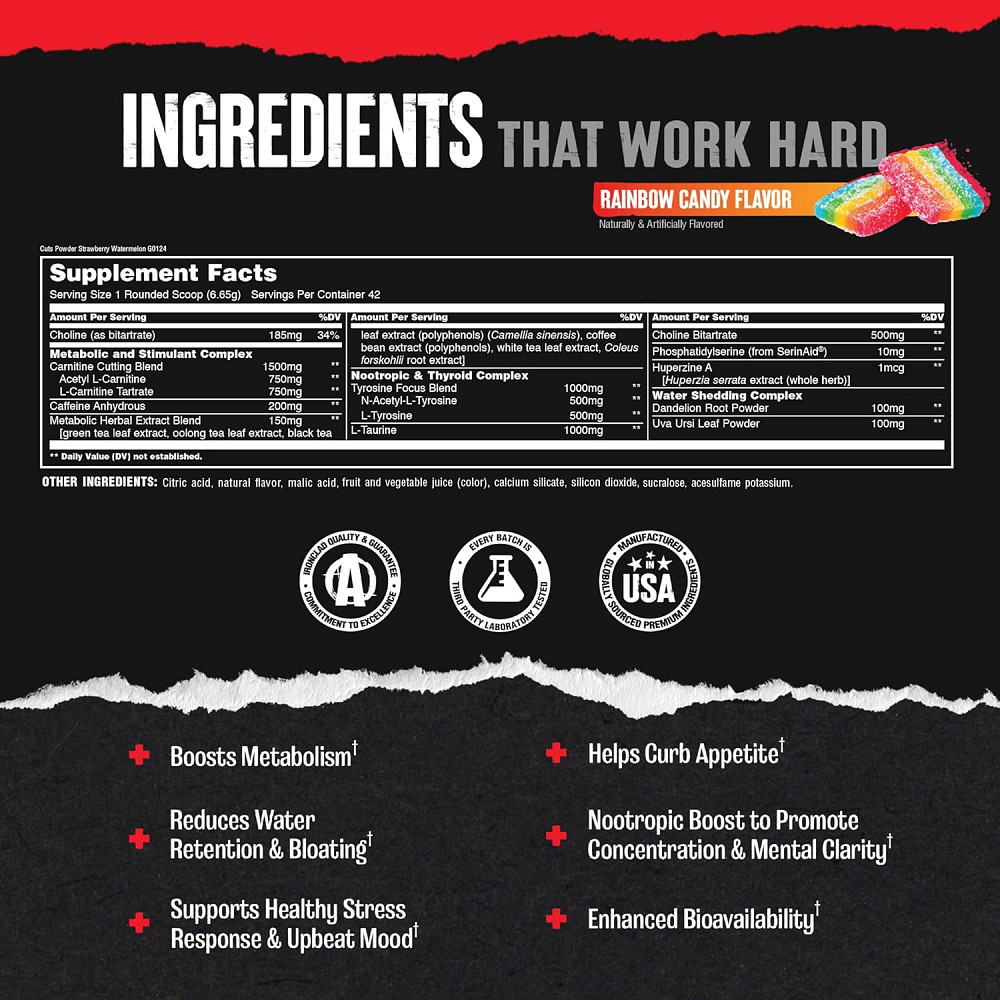 Жироспалювач Universal Nutrition Animal Cuts Powder 280 г, Rainbow Candy Луцьк - фото 2