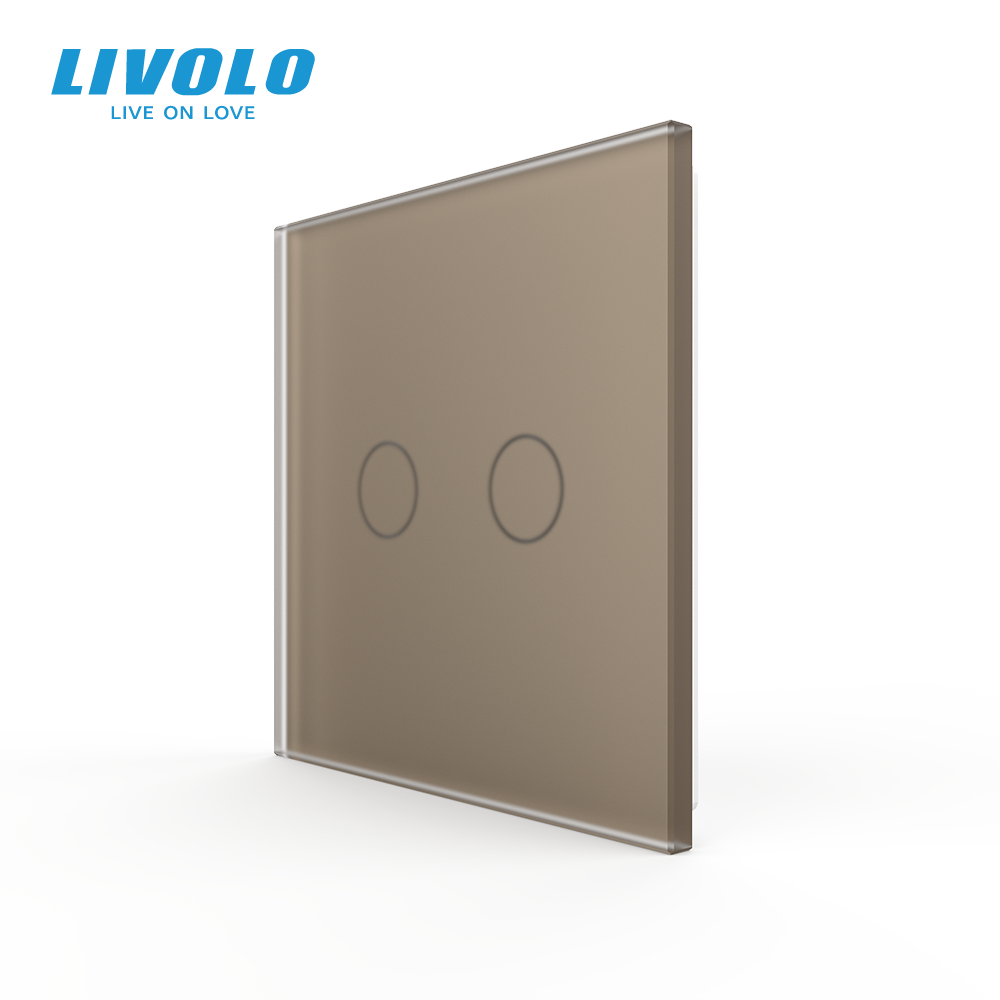 LIVOLO Бездротовий розумний сенсорний вимикач 2 сенсори LIVOLO золотий матове скло Коломия - фото 1
