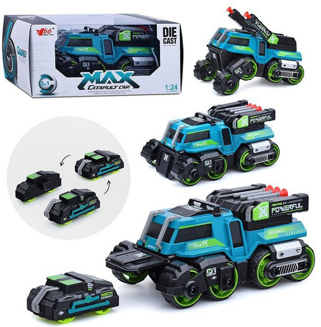 Игрушка CARS S Боевая машина 3в1 Pull-back с катапультой и пушками, со светом и звуком 1:24, в ассортименте (CJ-4095637) Киев - изображение 1