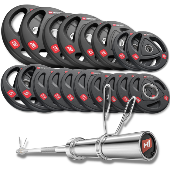 Набір олімпійський Hop-Sport PRO 185кг з грифом 220см Київ