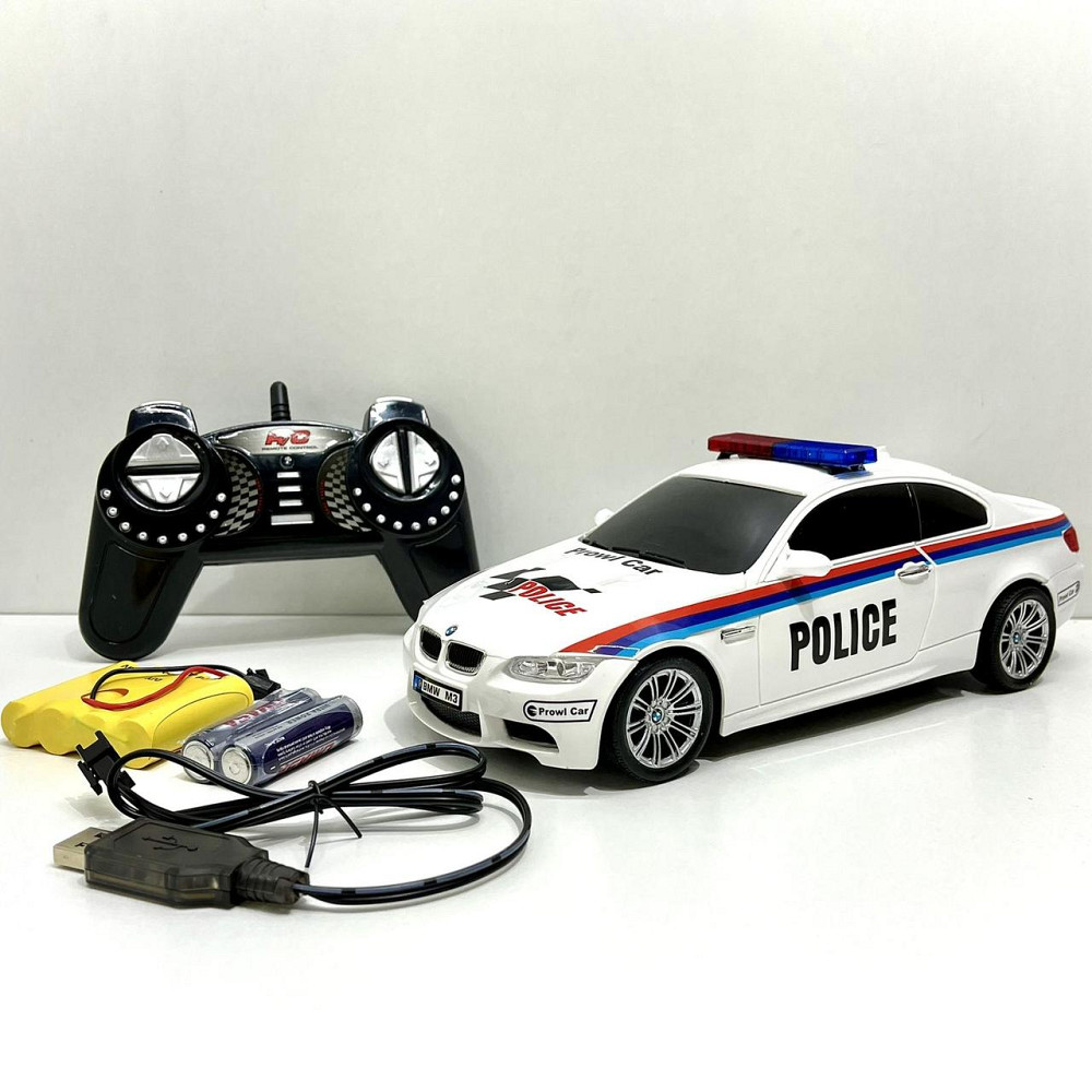 Машина на радіокеруванні Поліція пульт 2.4GHz підсвічування акумулятор 4.8V гумові колеса USB кабель Біла (866-1803 PB) Чернігів - фото 5