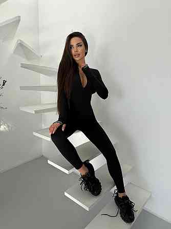 Жіночий стильний еластичний комбез 94мікродайвінг (без утеплення) Чорний, 42/44 Одеса