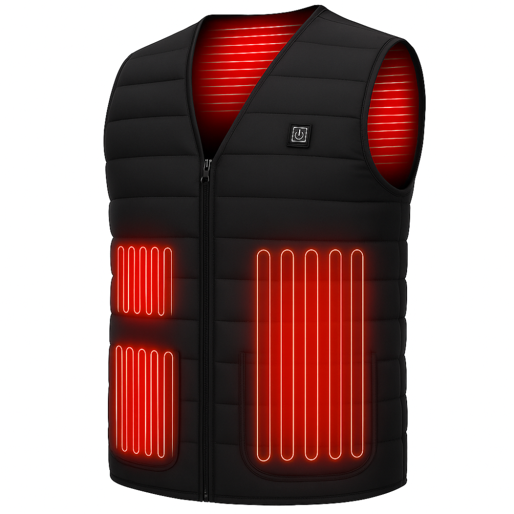 Жилет електричний (XL), Жилет з підігрівом usb powerbank, Електрожилетка, Чорна жилетка з нагріванням LN-82 Львів - фото 5