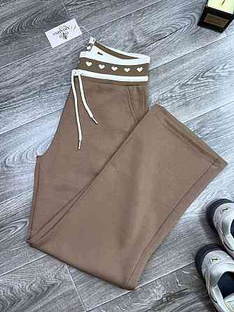 Женские повседневные брюки свободного кроя с нашивкой на талии трикотаж Modal Мокко, 50 Одесса