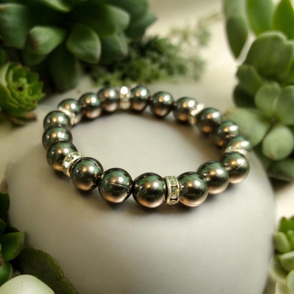 Браслет графітовий Серый со стразами Одеса - фото 4