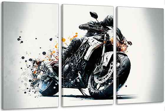 Модульная картина в гостиную / спальню  Мотоцикл      ART-133_3A 70х130 см Киев