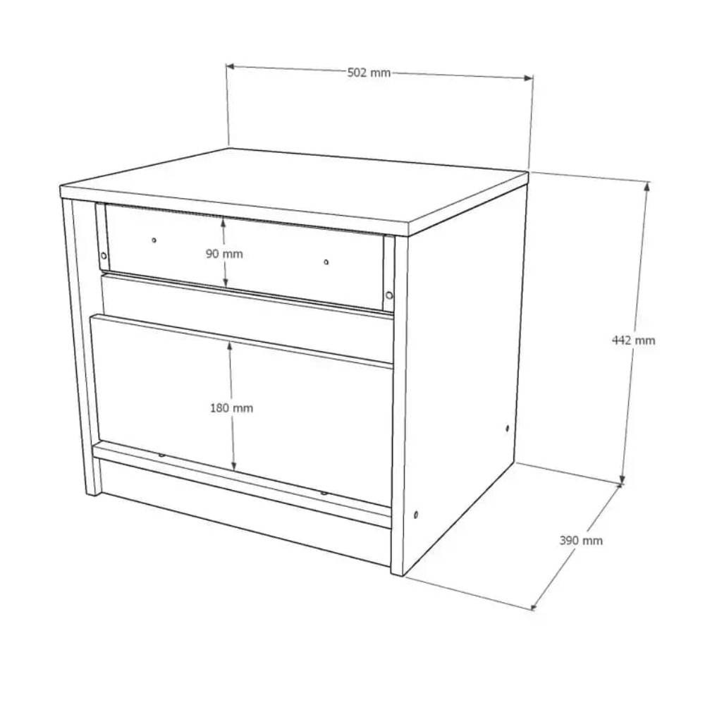 Тумба прикроватная Эверест Стайл-500 50,2х39х44,2 см Нимфея Альба (белый)/Бетон (DTM-071154) Днепр - изображение 2
