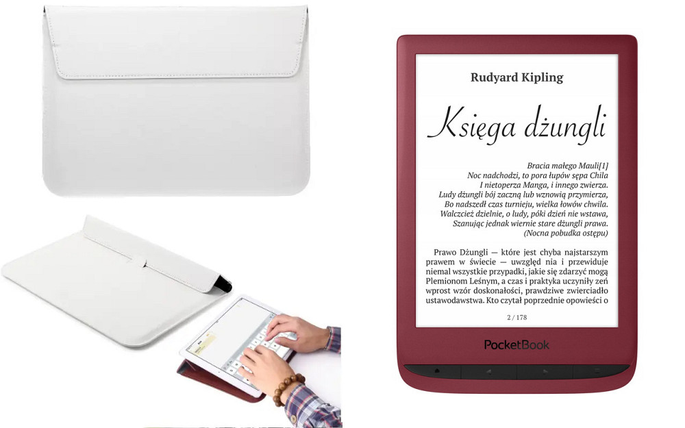 Чехол-конверт VitoCase для PocketBook Touch Lux 5, с функцией подставки для книги Белый Киев - изображение 1