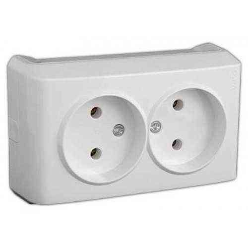 VERA Розетка зовнішня 2 без заземлення біла Viko Харків