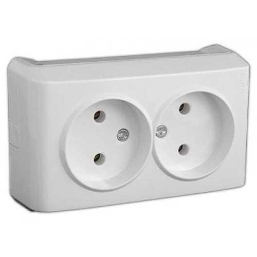 VERA Розетка зовнішня 2 без заземлення біла Viko Харків - фото 1