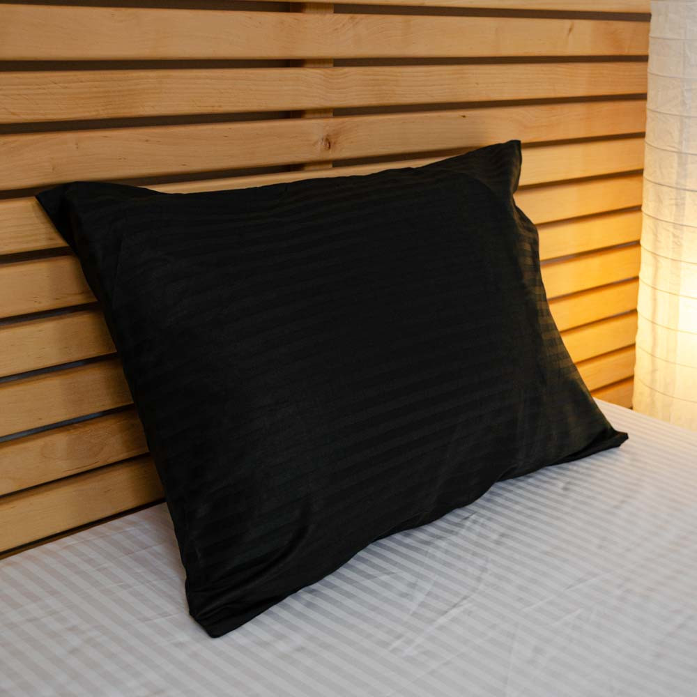 Наволочка страйп сатин на подушку 40х60 см 125 г/м2 YouStar 1 шт. (Черный) Сумы - изображение 1