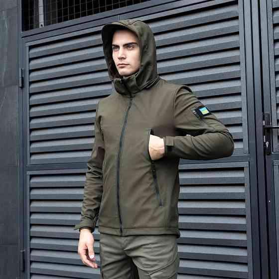 Куртка мужская демисезонная с капюшоном хаки Pobedov Motive Киев