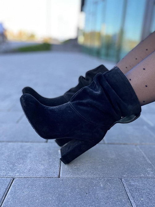 Nivelle Жіночі черевики NIVELLE чорні натуральна замша каблук 10см висота 15см (5051/9506-9534) Коломия - фото 3