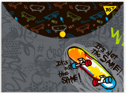 Папка-конверт на кнопці А4 "Yes" Skate boom пластик, 492014, шт Київ