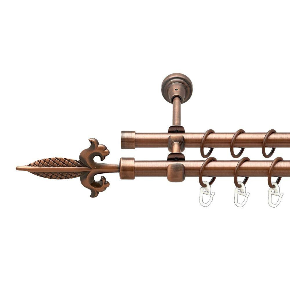 Карниз Orvit Генуя металевий дворядний відкритий гладка труба кільце металеве Мідь 16\16 мм 140 см (00-00020596) Львів - фото 1