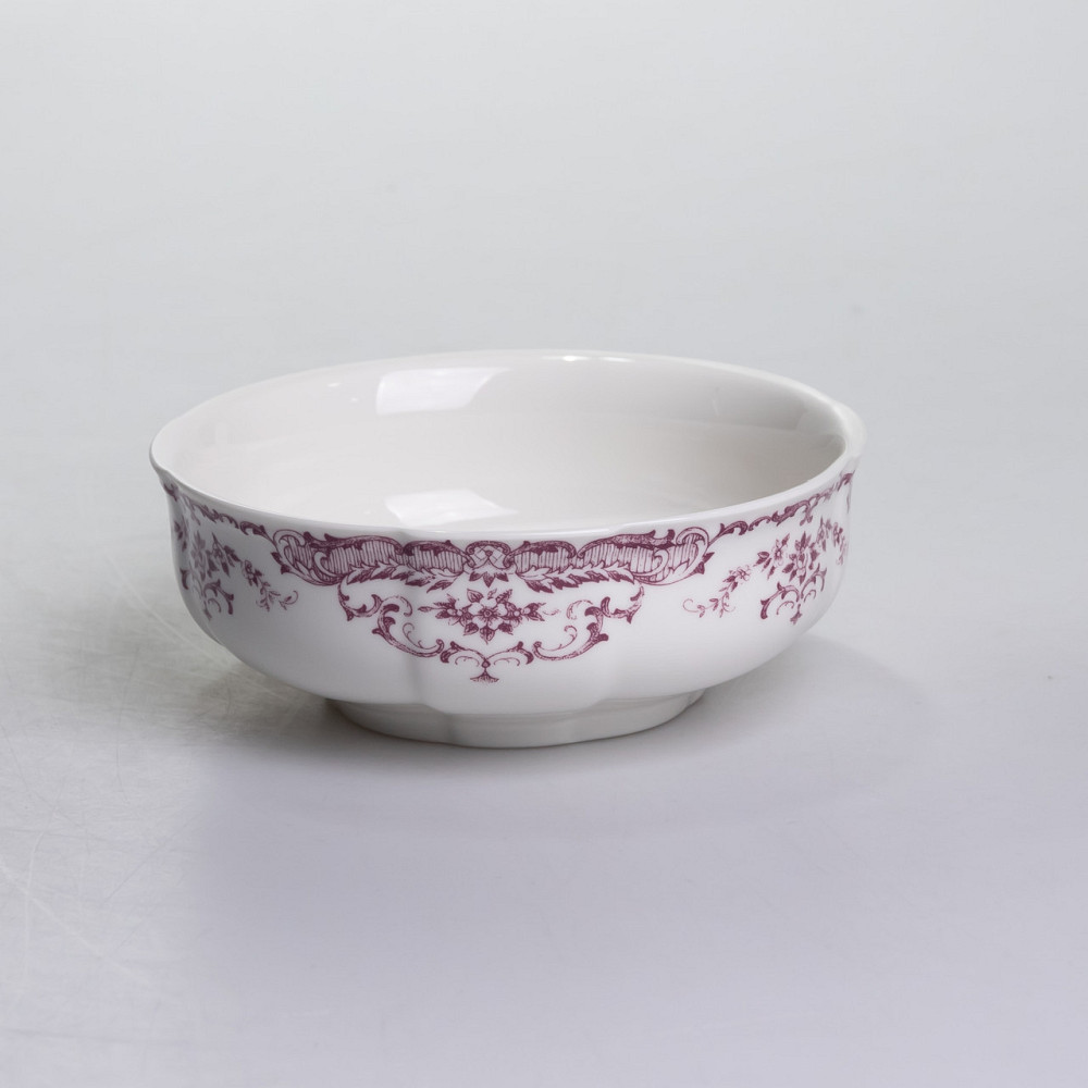 Yiwu Столовий набір посуду тарілок і чашок 32 предмети на 6 персон «Бордовий Меандр» порцелянов Коломия - фото 2