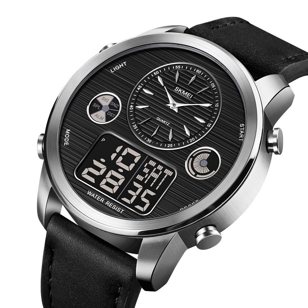 Чоловічий спортивний годинник Skmei 1653 (Чорний з сріблястим) Вінниця - фото 2
