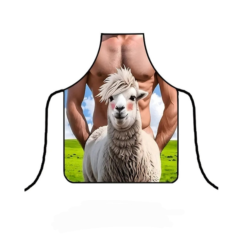 Фартук с голым торсом Ягненок 75 на 60 см разноцветный Киев - изображение 5