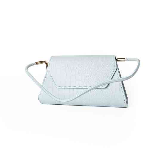 Сумка женская, стильный клатч, маленькая сумочка через плечо, мини сумка из кожзама, Голубая Каменец-Подольский