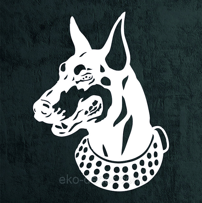 Декоративное настенное Панно «Доберман», Декор на стену 90*68 см, Белый Киев - изображение 7