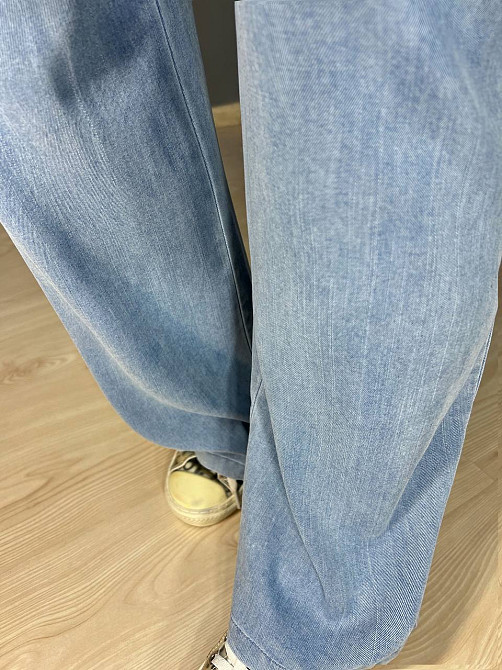 Джинси жіночі Immet 5606 палаццо талія на резинці тенсель блакитні, блакитний, 29, 29, 78 см, 105 см Київ - фото 5