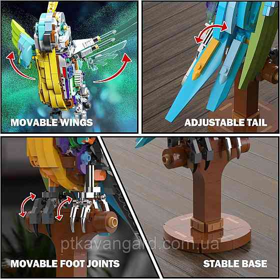 Конструктор механический попугай двухсторонний 688 деталей 13052 Хмельницкий
