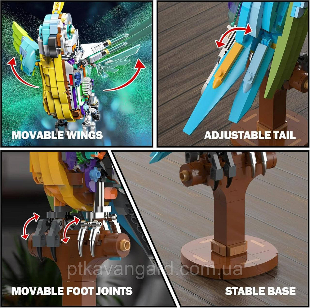 Конструктор механічний папуга двосторонній 688 деталей 13052 Хмельницький - фото 5