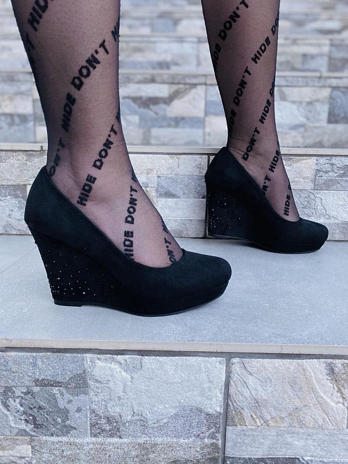 Туфлі жіночі LENA MELIANI чорні еко-замша танкетка 9см (M619-D2302) 35р.36р.37р. Коломия - фото 10