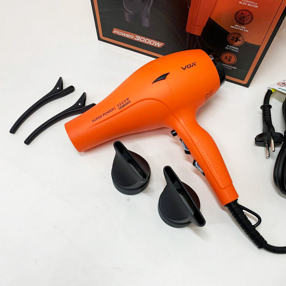 Фен для волос с регулируемой температурой VGR V-406 3000Вт, Фен для укладки волос унивесальный QG-92 Львов - изображение 12