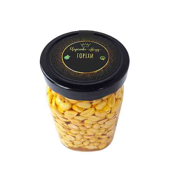 Арахис с мёдом в стеклянной шестигранной баночке 0.900 кг Одесса