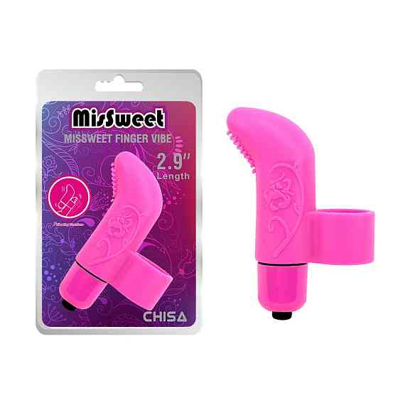 Вибратор для клитора на палец Chisa Mis Sweet Finger Vibe с рельефом, розовый Sex Aura Киев