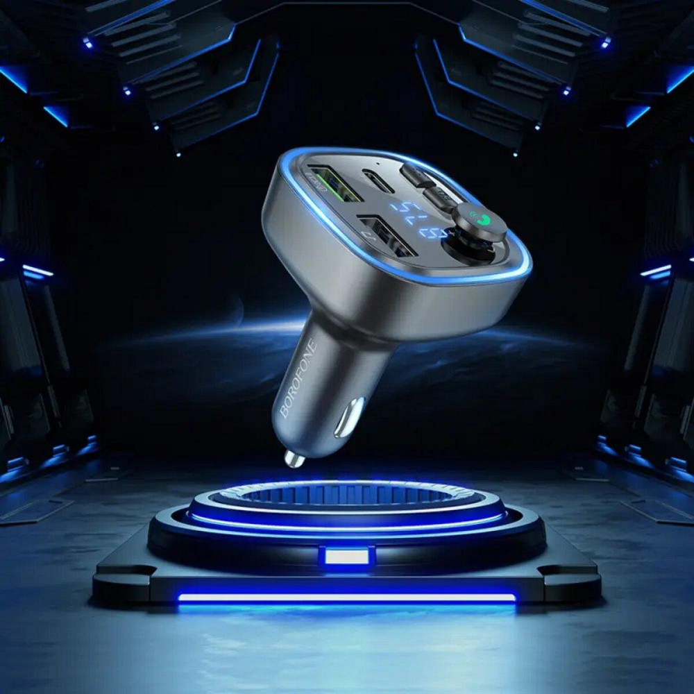 Автомобільний зарядний пристрій з FM-модулятором BOROFONE BC48 Broad QC3.0 car Bluetooth, FM transmitter, колір чорний BC48B Одеса - фото 7