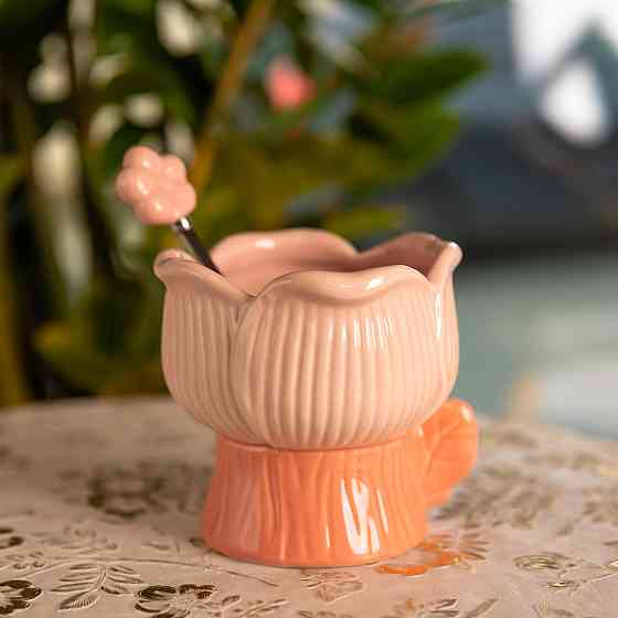 Креманка з ложкою у формі квітки, 300 мл, рожевий Київ