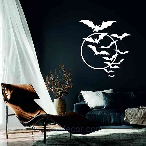 Декоративне настінне Панно «Кажани», Декор на стіну 50*44 см, Білий Київ
