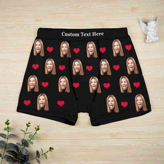 Чоловічі труси-боксери з індивідуальним фото та принтом сердець Чернівці