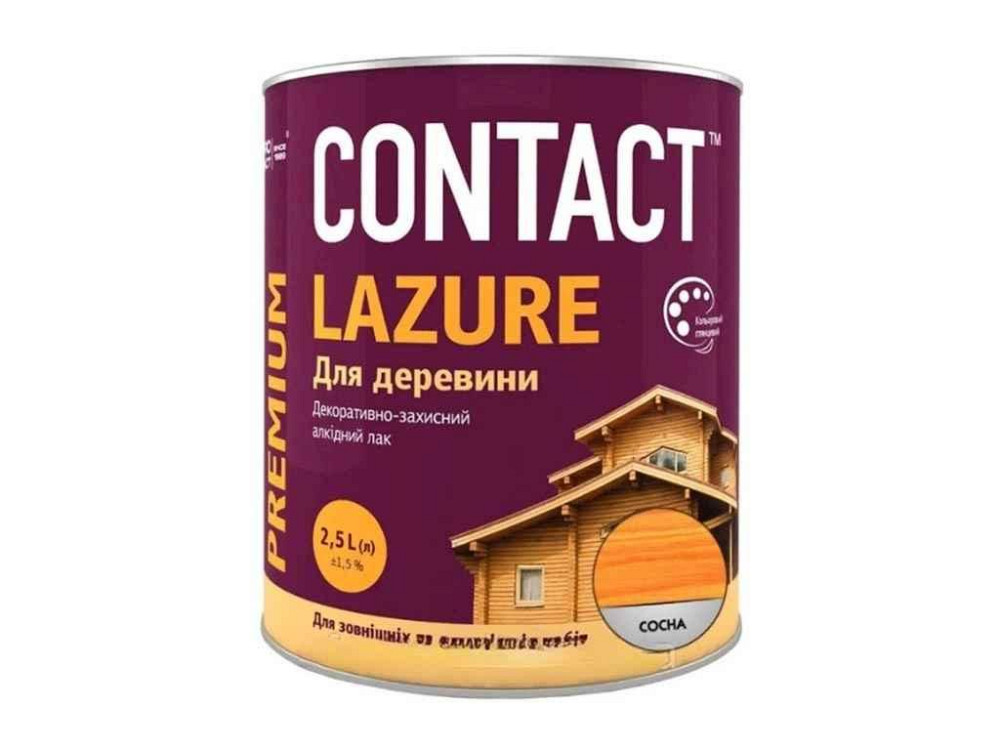 Лазур 2,5л для деревини Сосна ТМ CONTACT Киев - изображение 1