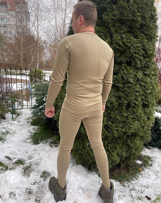Мужское тактическое термобелье Termal хлопок на флисе (Песок) 2XL Винница - изображение 3