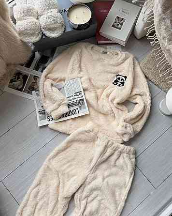 Женская теплая повседневная пижама двухсторонняя махра Одесса