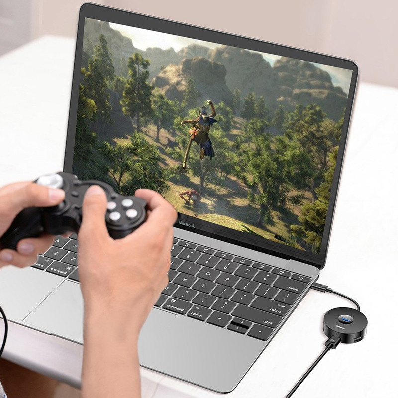 HUB адаптер Baseus Round Box USB3.0 to 1USB 3.0+3USB 2.0 CAHUB-F01 (Чорний) Николаев - изображение 7