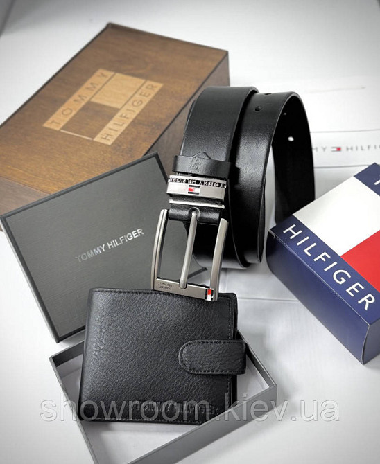 Чоловічий подарунковий набір ремінь та портмоне в дерев'яній коробці TH (073) Київ - фото 5