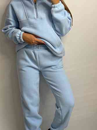 Брендовый теплый спортивный костюм женский Голубой XL-2XL Харьков