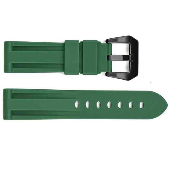 Ремінець для годинника 3001 Silicone Green-Black 24 мм. SBR Київ