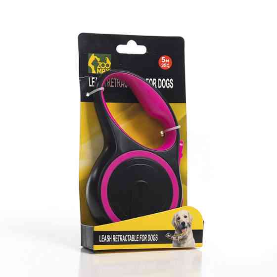 Повідець рулетка рожева стрічка 5м 25кг 708-5M-Pink ZooMax Вінниця