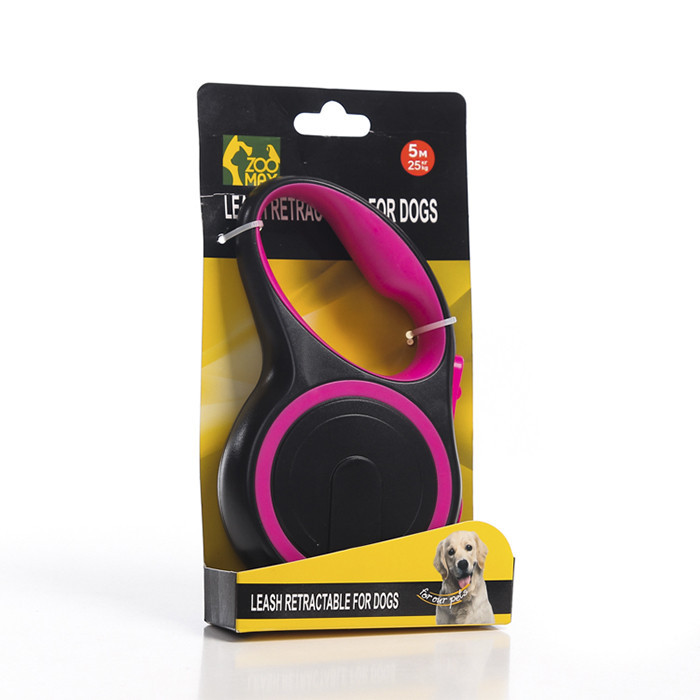 Повідець рулетка рожева стрічка 5м 25кг 708-5M-Pink ZooMax Вінниця - фото 1