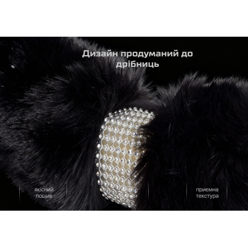 Чохол на кермо VLOD-24FA6 BK M чорний з хутром Харків - фото 5