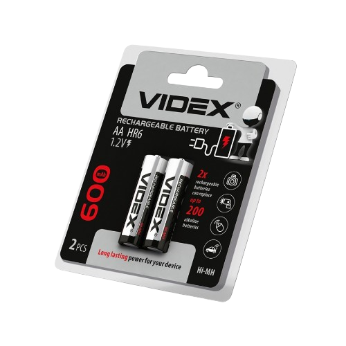 Акумулятор AA/HR06 NiMh 600 mAh (бл-2шт) Videx Житомир